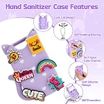 Purple Étui en silicone Cat pour vaporisateur à mains Touchland – Livré avec porte-clés & 6 Accessoires mignons, avec trous décoratifs pour style personnalisé (Compatible avec 1 FL OZ/30ML Mist de puissance)