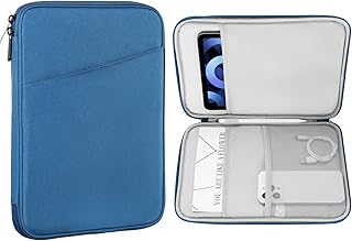 MoKo 9-11 Inch Tablet Sleeve Case, Fits iPad air 5/4 10.9" 2022, iPad Pro 11 M2 2022-2018, iPad 10th 10.9 2022, Galaxy Tab S8/A8/A7 2022, Protective Bag Carrying Case with Pocket, Peacock Blue