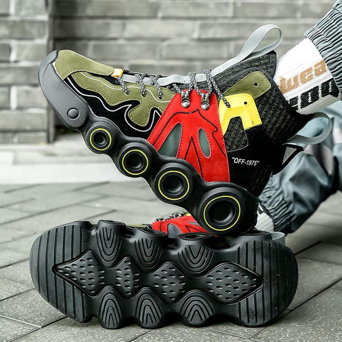 YOHI Men's High Top Shoes Breathable Lightweight Casual Walking Shoes Athletic Running Fashion Sneakers - Image 6