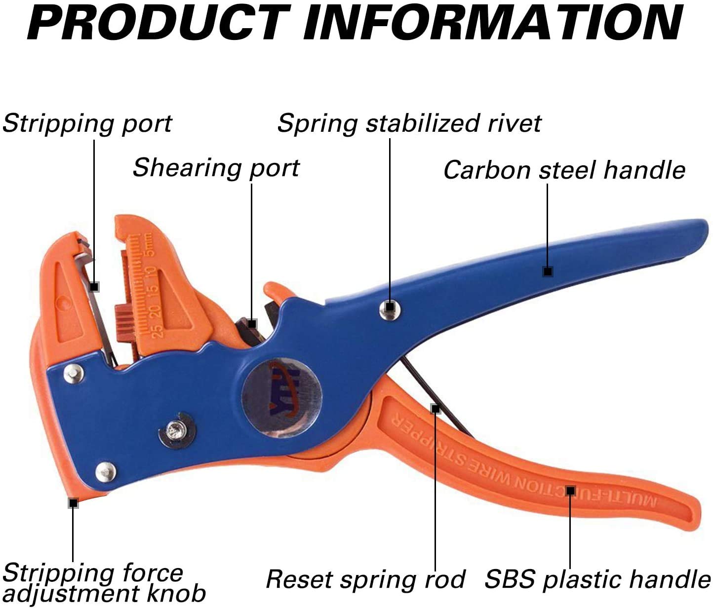 Automatic Wire Stripper and Cutter, Adjustable Insulated Cable Stripping Pliers 0.2-6mm - Image 2