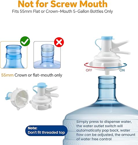 Miniatura 6 de Homeiju Soporte para jarra de agua de 5 galones con bomba dispensadora manos libres, soporte de 3 niveles para botella de agua sin elevación para el