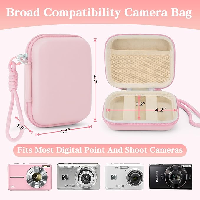 Funda protectora dura EVA para cámara digital, color rosa miniatura 3