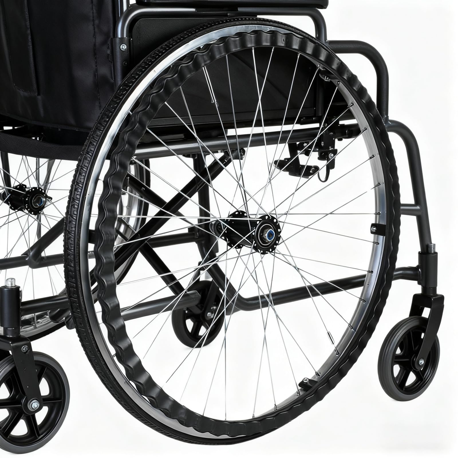 24 Pulgadas Rueda Trasera De Silla De Ruedas,Ruedas De Goma para Silla De Ruedas,2 Piezas Ruedas De Repuesto para Sillas De Ruedas NeumáTicos Macizos,para Sillas De Ruedas Manual