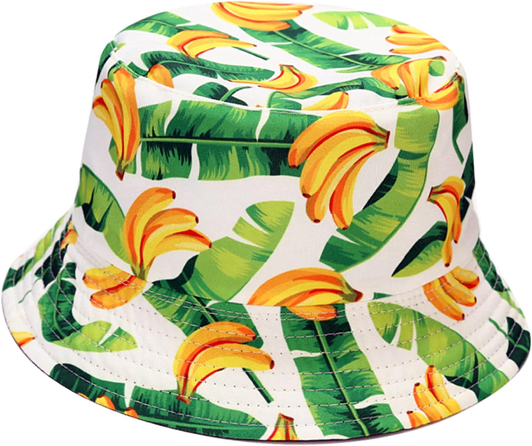 Joylife Banana Print Bucket Hat Fruit Pattern Fisherman Hats Summer Reversible Packable Cap