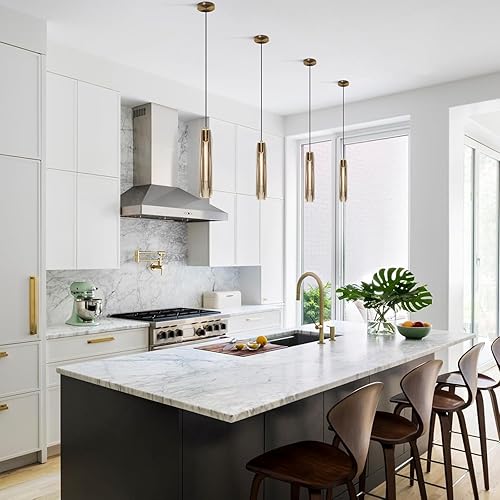 Miniatura 5 de KCO Iluminación de mediados de siglo moderna lámpara colgante de cocina larga de cristal iluminación sobre la isla lámpara colgante de techo de