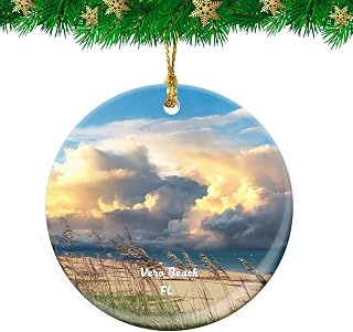 Vero Beach Florida USA Christmas Ornament Travel Souvenir Personalized Christmas Tree Pendant Hanging Decoration