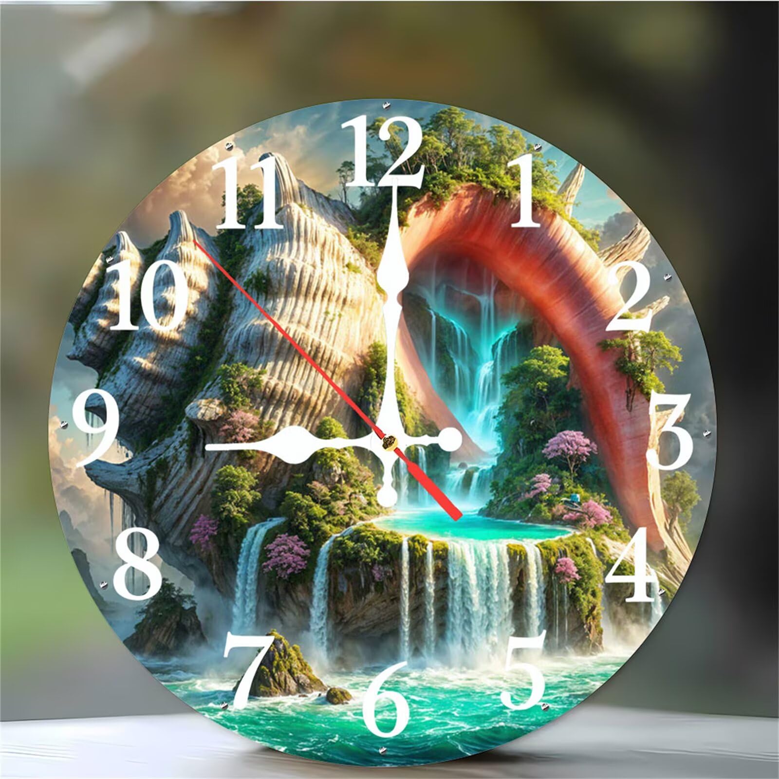 Horloge murale facile à lire 30cm ronde pour chambre et bureau calme