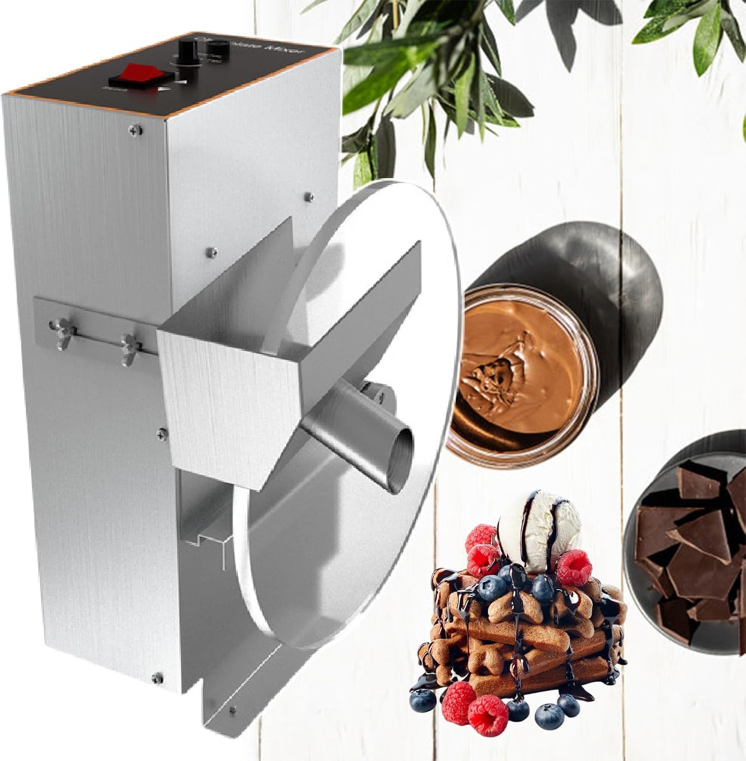 Mezcladora y fundidora de chocolate, atemperadora eléctrica, dosificador de chocolate de acero inoxidable para obtener dulces cremosos y suaves. (220v)