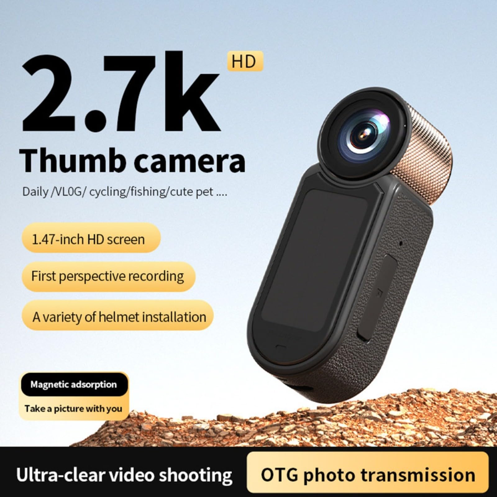 Action cam 4K con supporto magnetico, action cam indossabile per lavoro e sport, registrazione in loop, condivisione app, design compatto per avventure quotidiane (bianco)