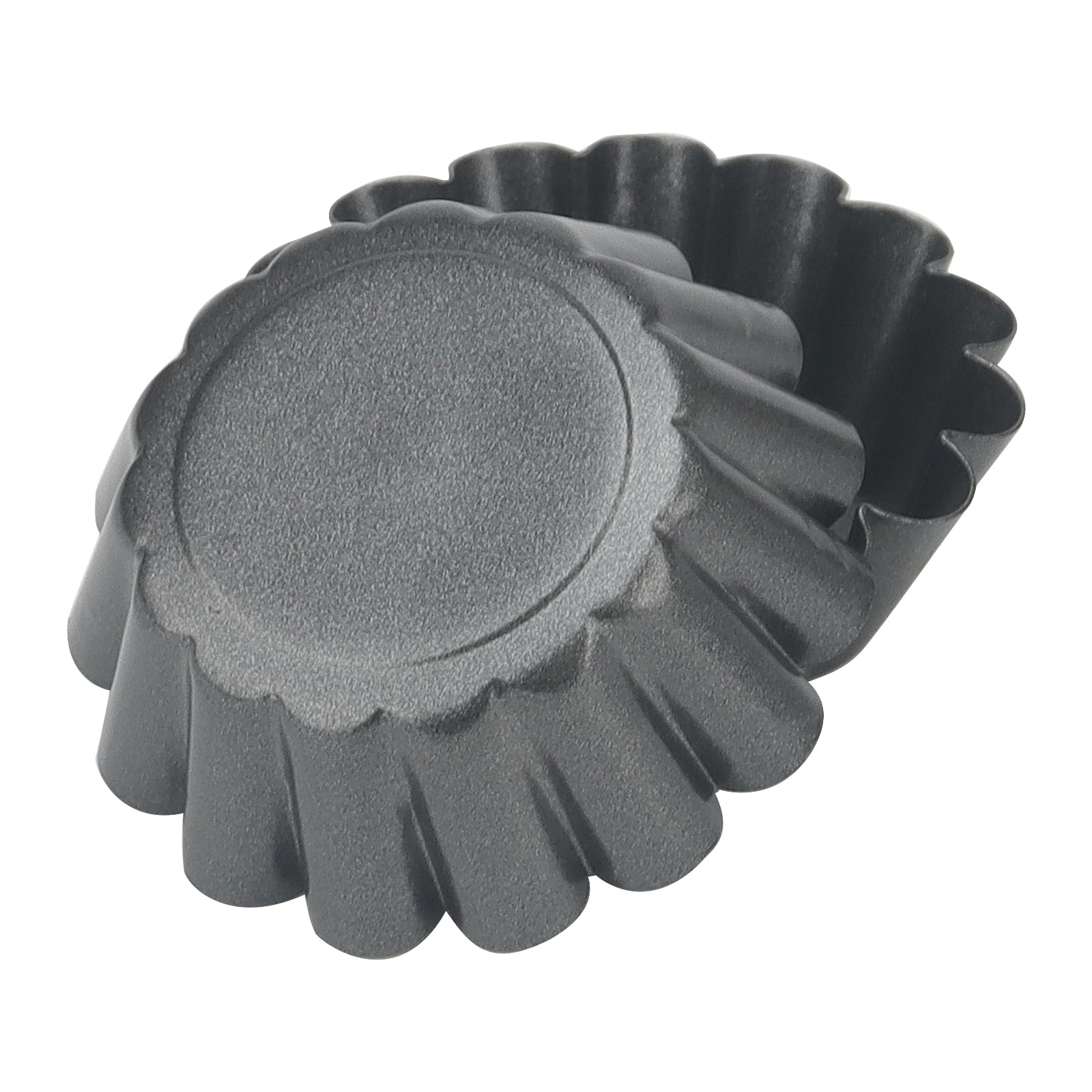 EUROXANTY® Set di 2 stampi per muffin e muffin, in acciaio al carbonio con rivestimento antiaderente, stampo da forno (6 rotondo