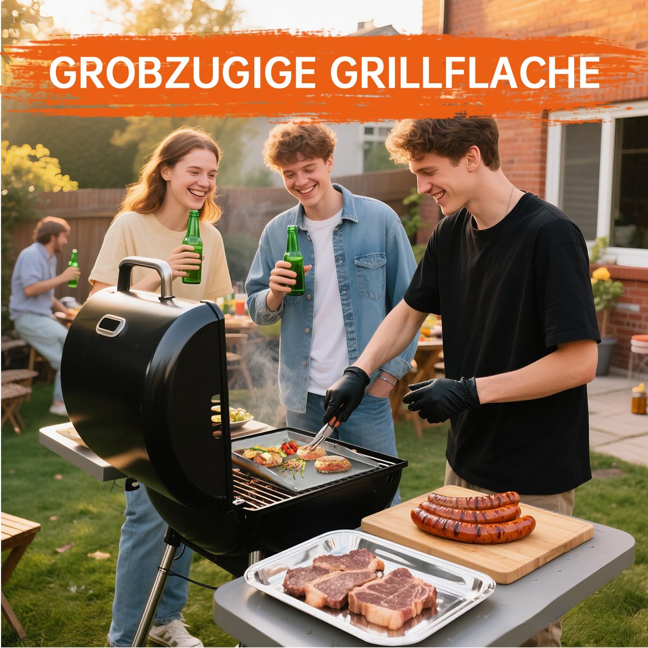 Plaque de cuisson en acier inoxydable - 40 x 30 cm - Épaisseur : 4 mm - Avec poignée amovible - Plaque de cuisson pour barbecue à gaz, barbecue à charbon et hamburgers - Plaques de cuisson