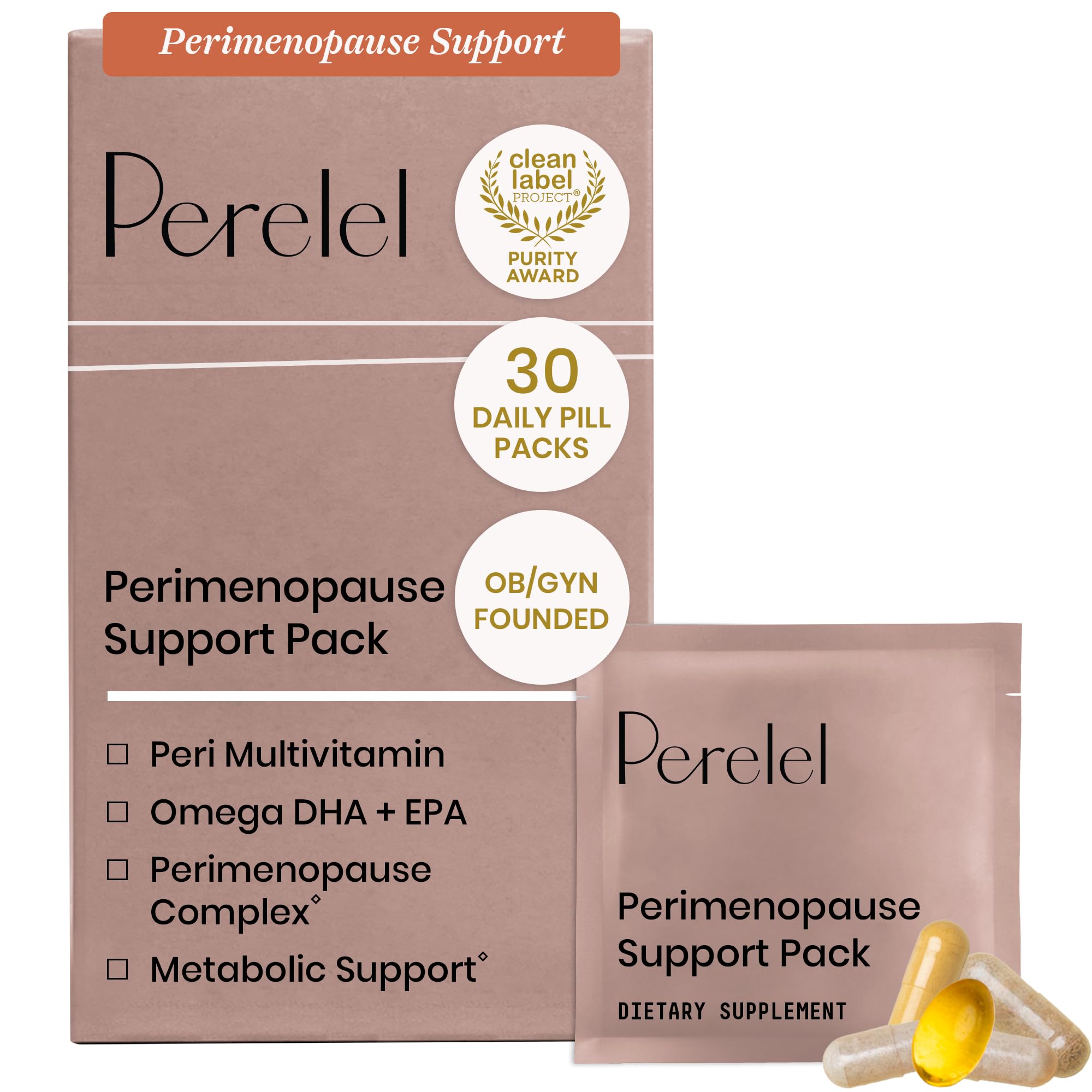 Perelel Perimenopause Support Vitamins for Women, Multivitamin and Omega 3