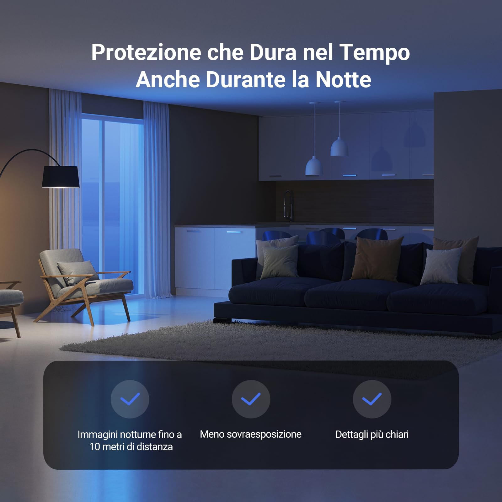 EZVIZ Telecamera Wi-Fi Interno 2K, Videocamera Sorveglianza 3MP per animali e bambini, Motorizzata a 360°, Audio a due vie, Funziona Alexa, Avvisi movimento, Visione notturna, Modello CP1