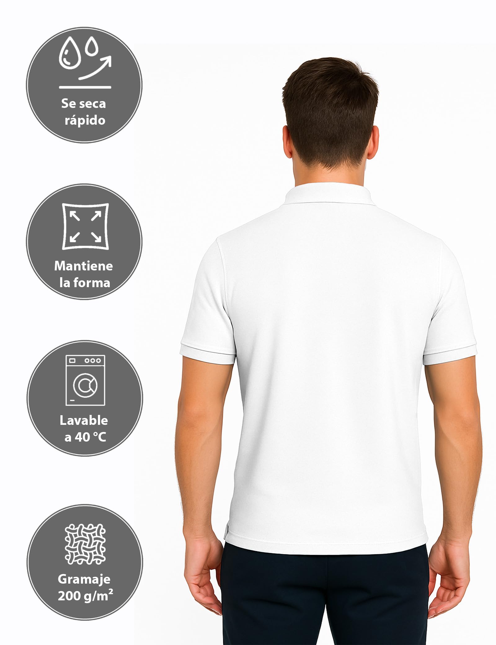 ALPIDEX Camiseta Polo Hombre Pack de 3 Camisa de Manga Corta 100% Algodón Unicolor Polo Casual S M L XL XXL 3XL 4XL 5XL