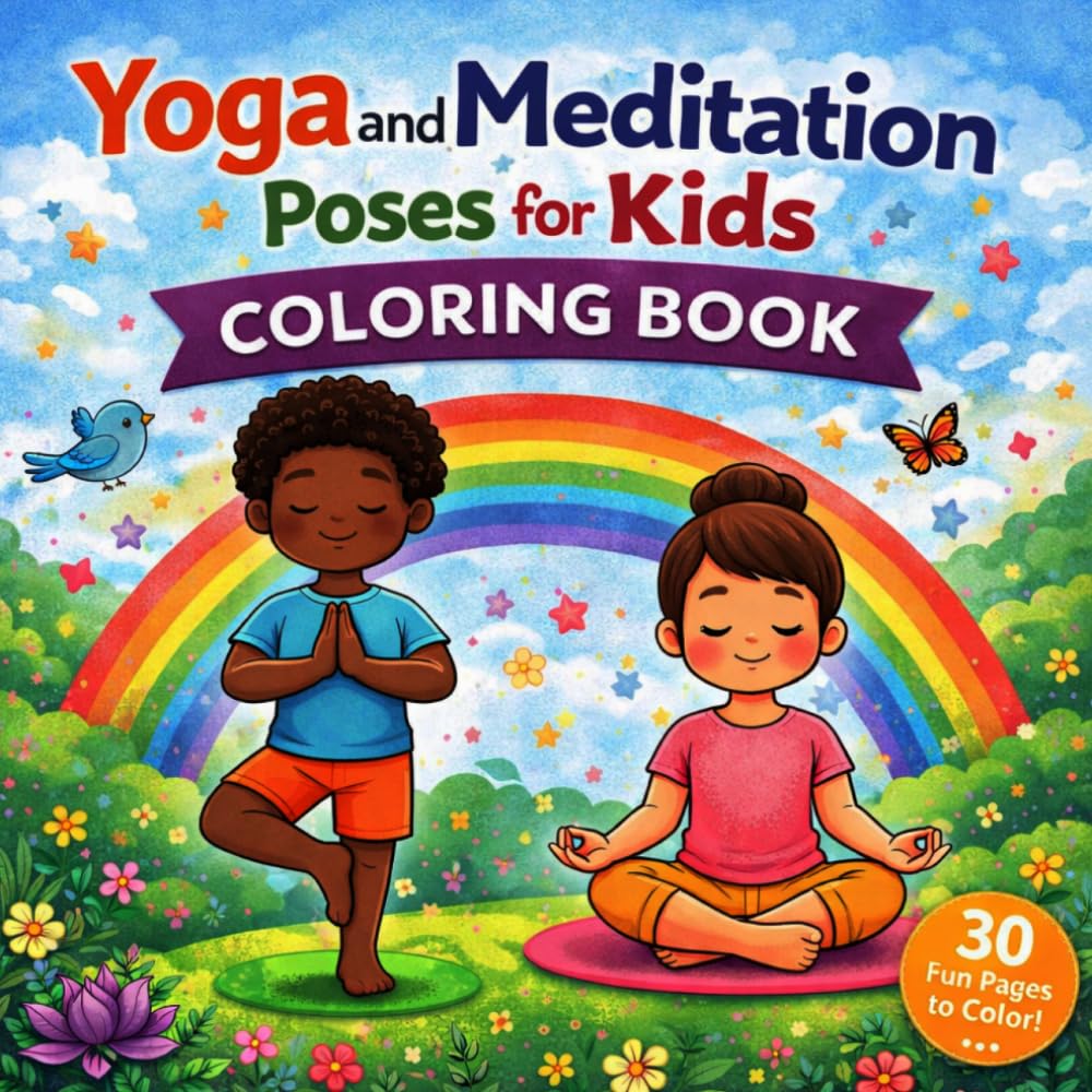 Yoga and Meditation Poses Coloring Book for Kids: Fun and Calm Mindfulness Coloring Pages for Little Learners