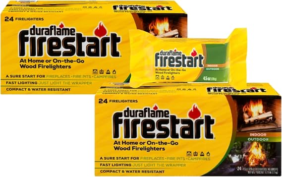Duraflame Fire Starter for Indoor and Outdoor Use - Quick Ignition Logs for BBQ, Fireplace, Fire Pit and Campfires (48 Pack)
