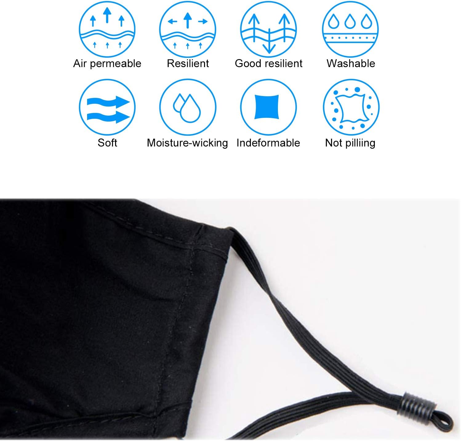 10-Yard Elastic String 1/4 inch Black Elastic Band for Sewing Mask/Knit Elastic Spool/Elastic Strap/Flat Elastic Band Cord for Wig,Clothing