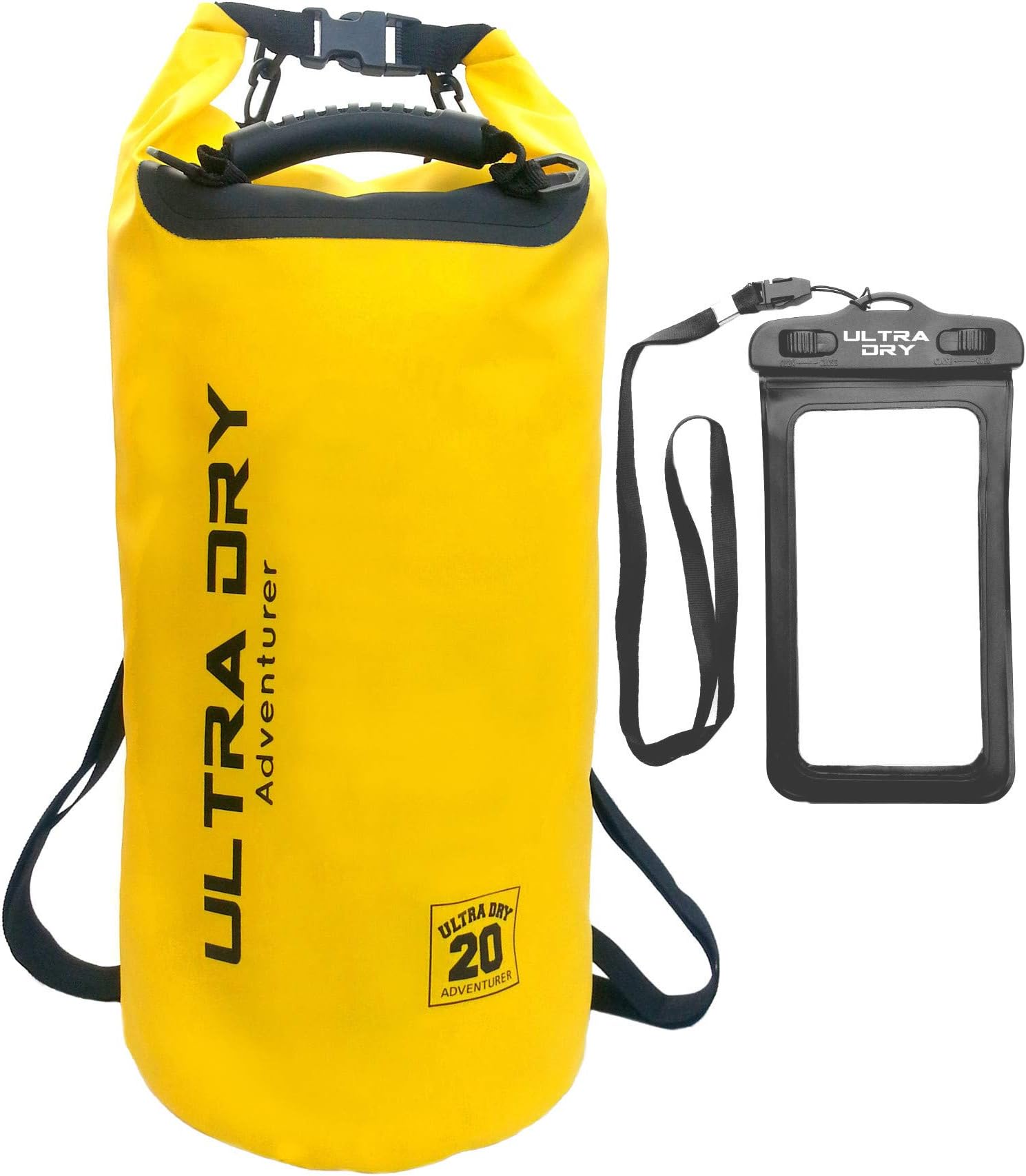 Ultra Dry Premium Waterproof Bag, Sack with phone dry bag and Long Adjustable Shoulder Strap Included, Perfect for Kayaking/Boating/Canoeing/Fishing/Rafting/Swimming/Camping