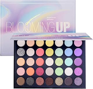 Pressed Powder Eyeshadow Makeup Palette 35 Colors Shimmers And Matte Make Up Palette Blooming Up Eye Shadow High Pigmented Glitters Blendable Waterproof Soft Powder