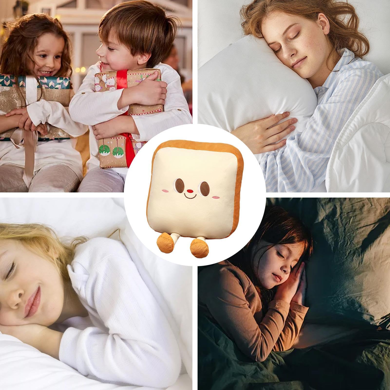 Coussin Peluche Pain Grillé – 40 Cm, Doux, Déco Canapé Ou Lit – Cadeau Enfant Et Adulte