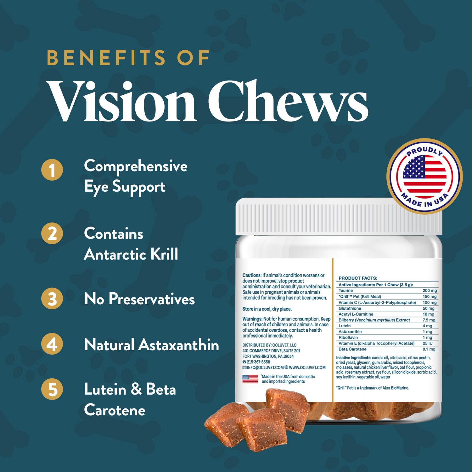 OcluVet Vision Chews Eye Supplements for Dogs & Cats, 60 Count — Amazon image 3