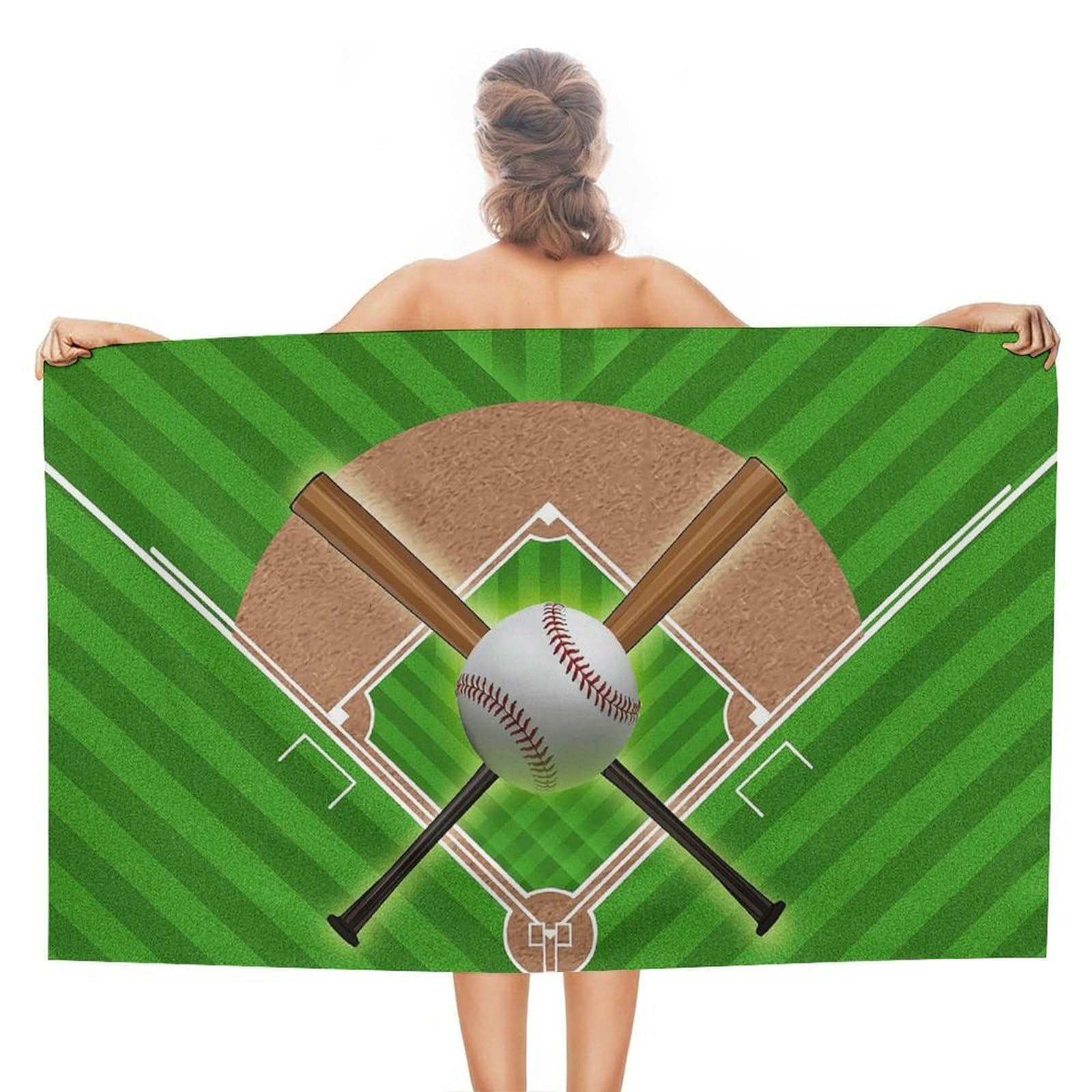 Anceky Baseball Beach Towel Microfiber Soft Absorbent Oversized Large Bath Towel Blanket Thin Quick Dry for Adults Swimming Pool Yoga Gym Travel 51"X31"
