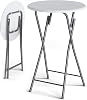 Casaria High Table Foldable 60 x 110 cm Metal MDF White Wood or Marble Look