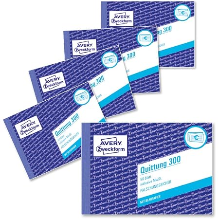 Avery Zweckform 300 Quittung inkl. MwSt. A6 quer mit Blaupapier 50 Blatt ab 1,23 € (August 2026) | Vergleiche 21 Angebote auf