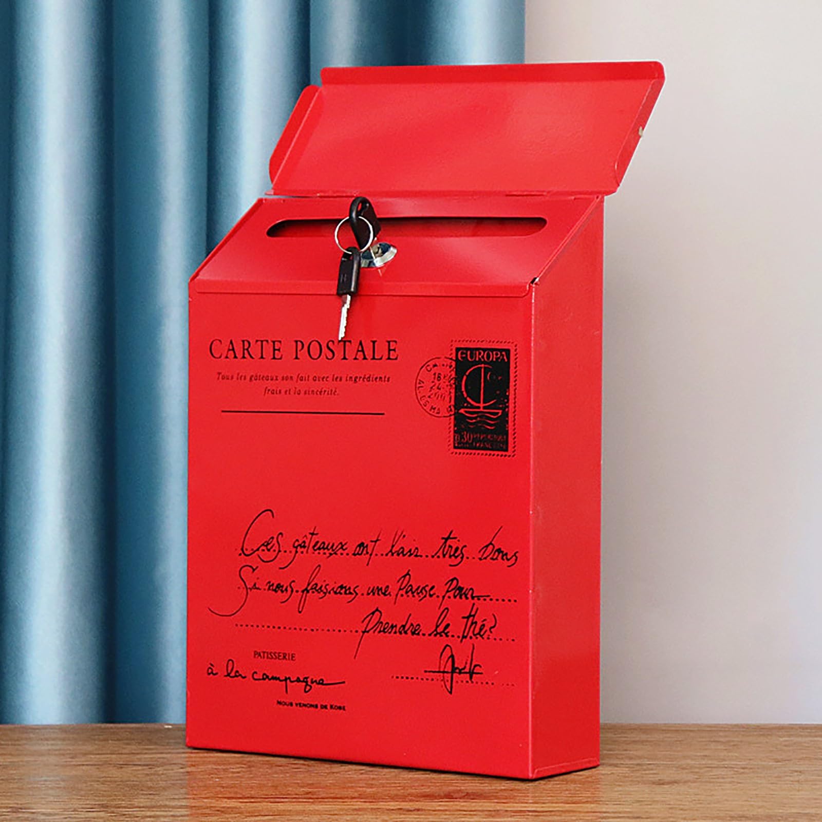 KRXSOBNV Mailboxes, Mailbox with Key and Lock, Retro Creative Iron Style, Colorful, Can Be Used at Home or Office