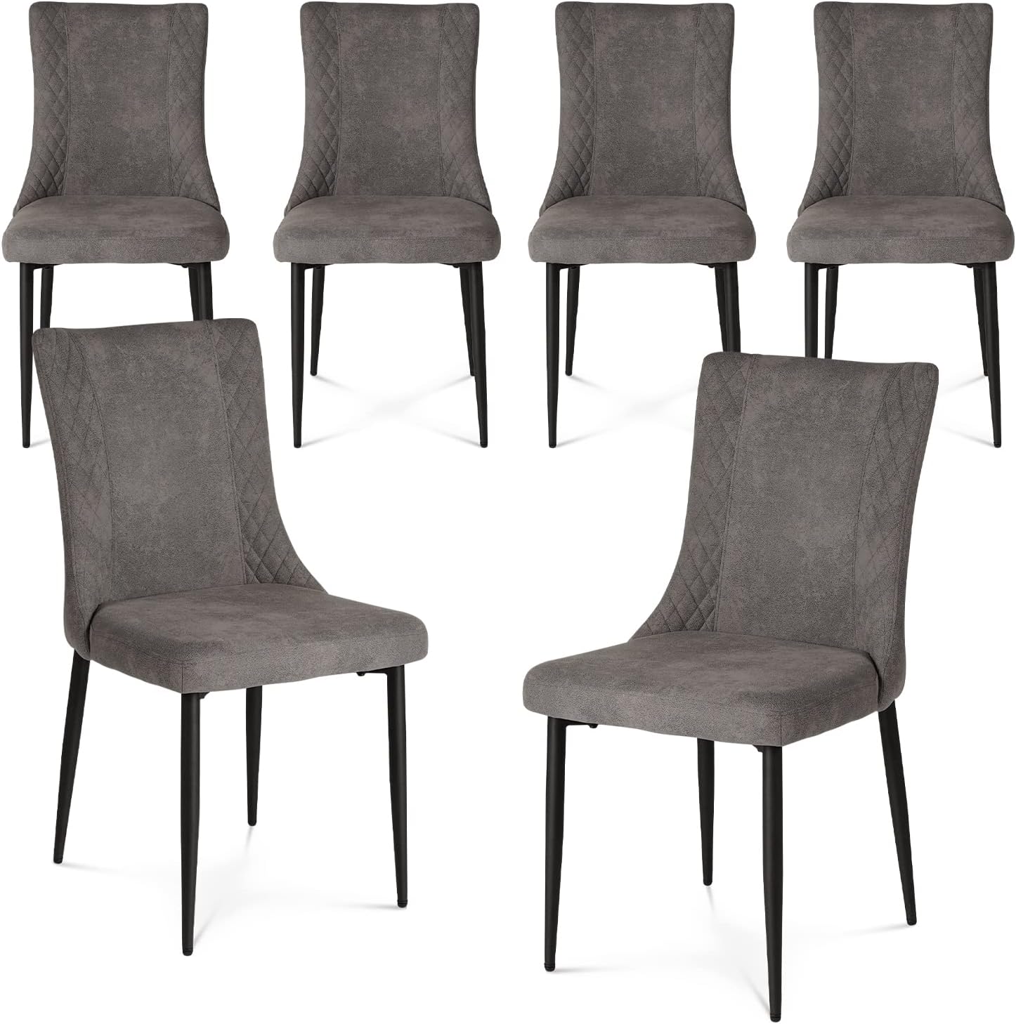 HIPIHOM Dining Chairs Set of 6, Faux Leather Modern Dining