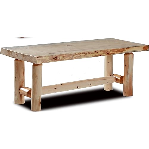 Southern Rustic Logwerks Live Edge Log Rustic Coffee Table for Living Room (Unfinished)