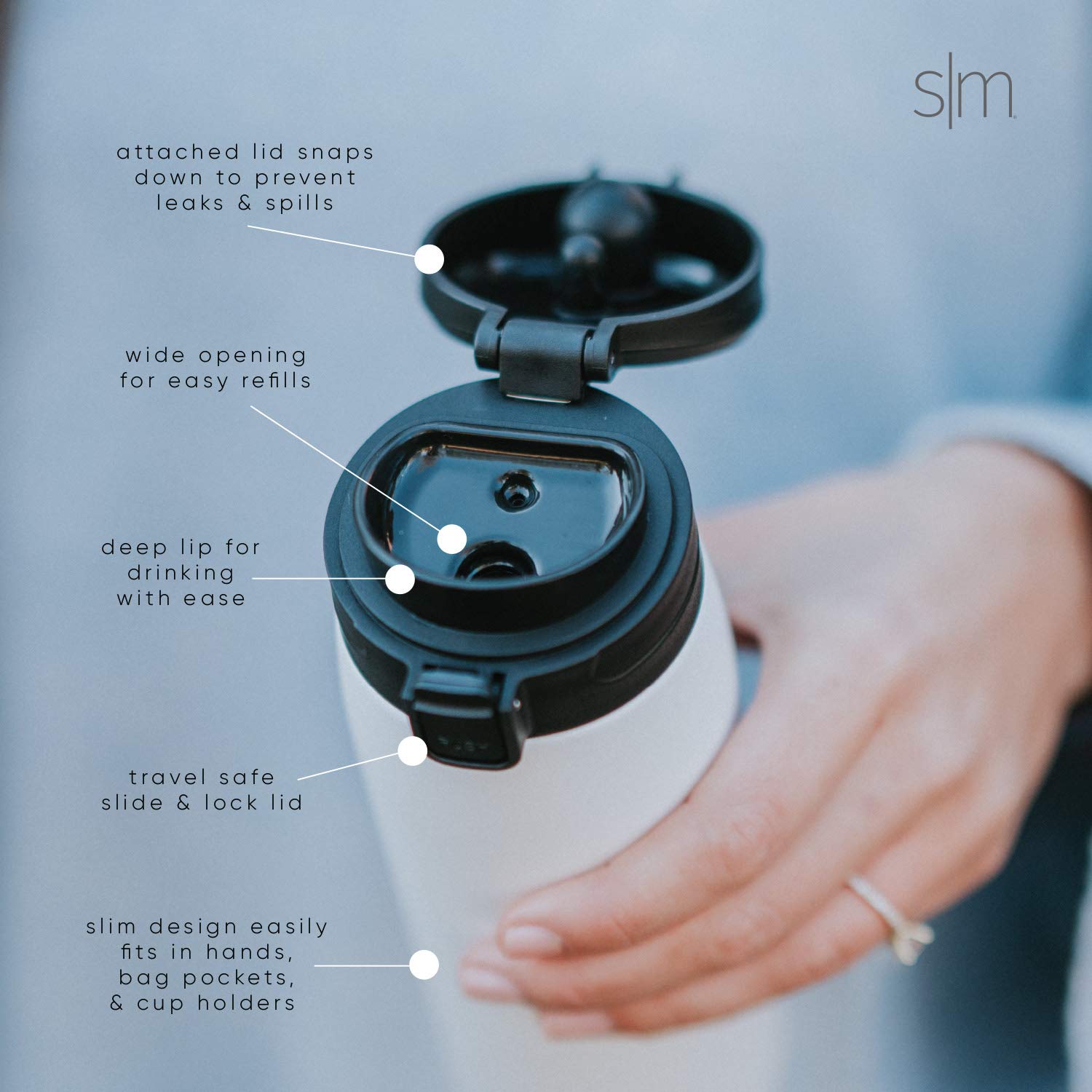 Simple Modern Insulated Thermos Travel Coffee Mug With Snap Flip Lid