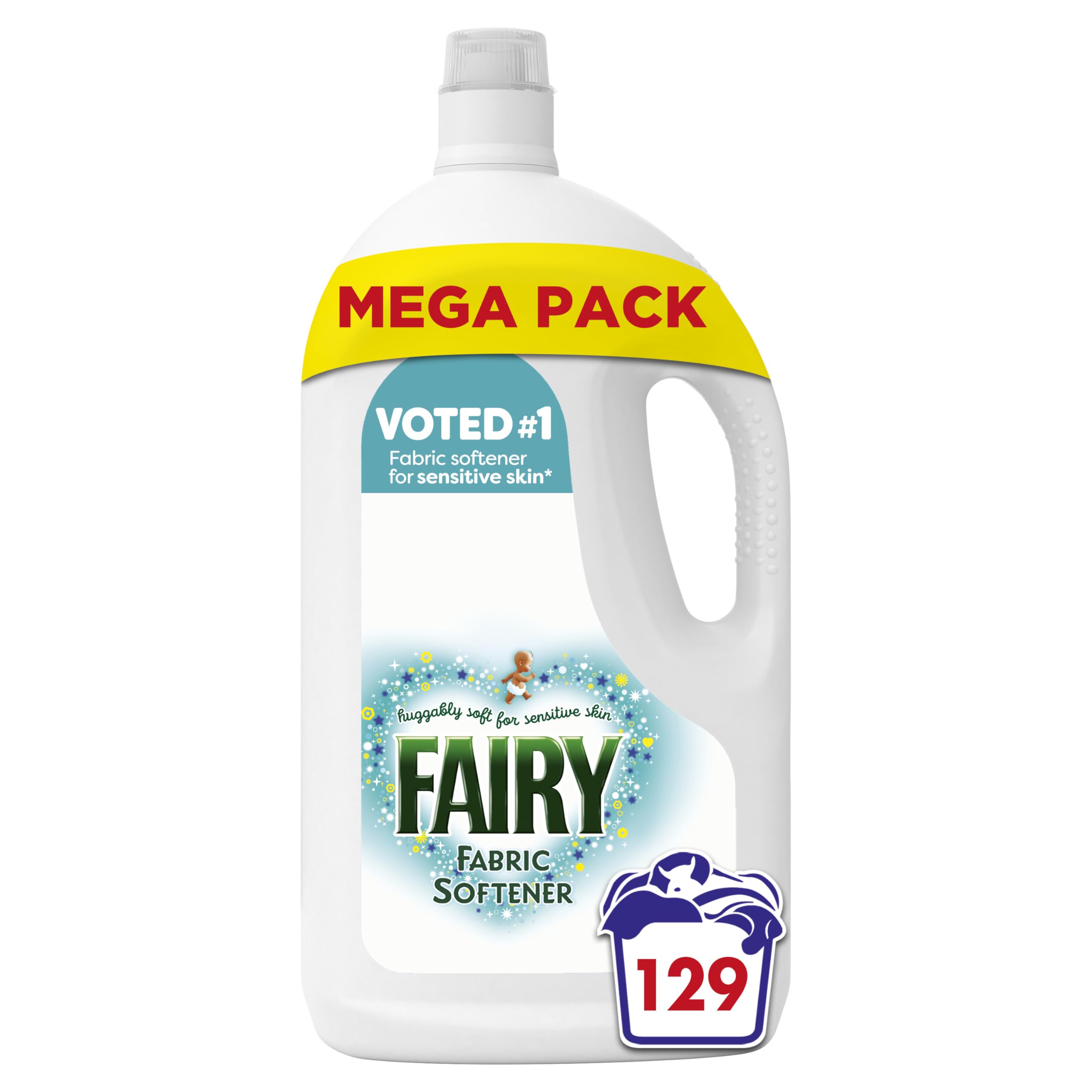 Fairy Fabric Softener, Voted No1 for Sensitive Skin, Hypoallergenic, 129 Washes, 3.999l
