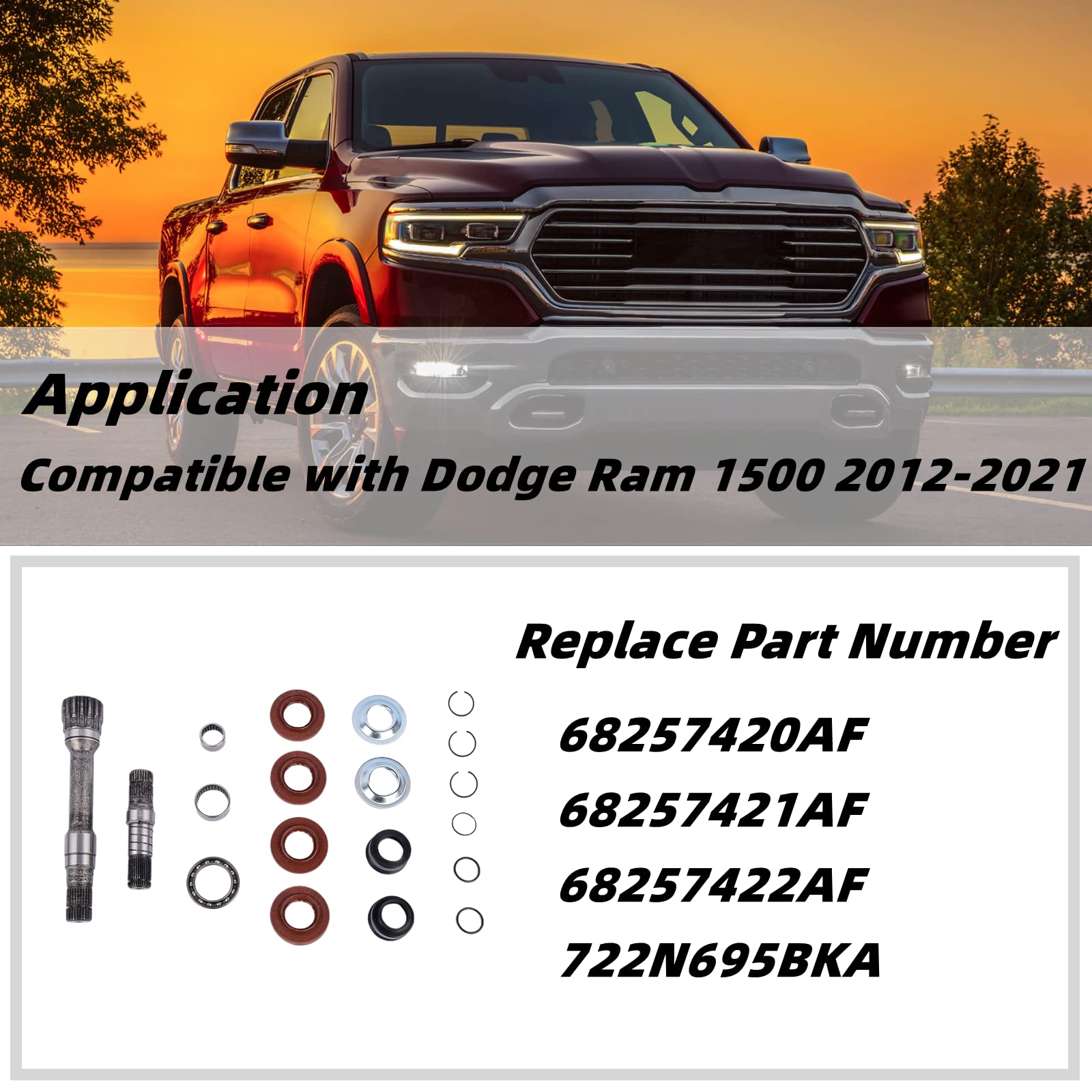 Amazon.com: Getfarway 68257420AF 68257422AF 722N695BKA Front Right 