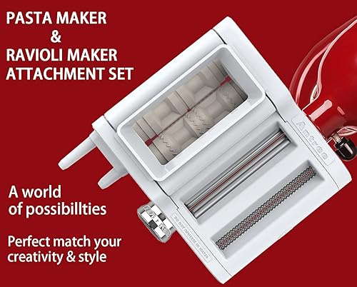 Vista 17 de ANTREE Accesorio para hacer pasta 3-1 para KitchenAid incluye rodillo de pasta y cortador de espaguetis y accesorio de cortador de fettuccine, fácil