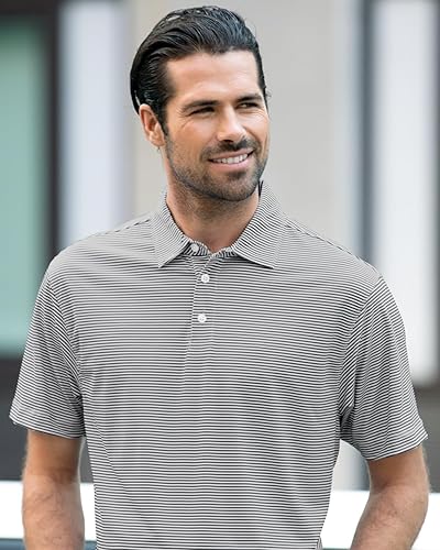 Miniatura 3 de Vantage Apparel Men's Standard Collegiate Premium Moisture Wicking Stretch Fit Striped Polo