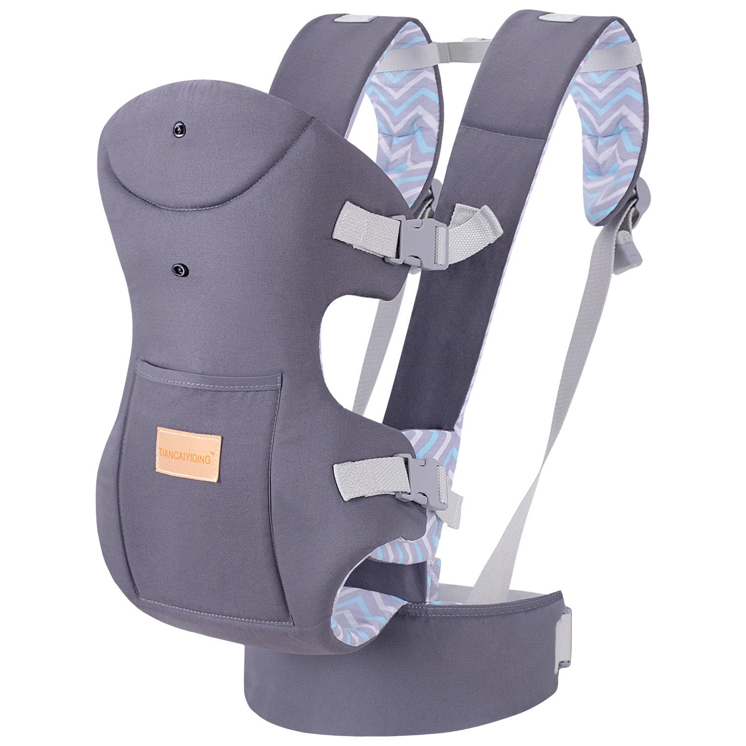 Soft & Breathable Baby Carrier with Adjustable Hip-Seat - Ergonomic Design, All-Position, Suitable for Infants to Toddlers (0-24 Months, 5-20KG) (Dark Grey)