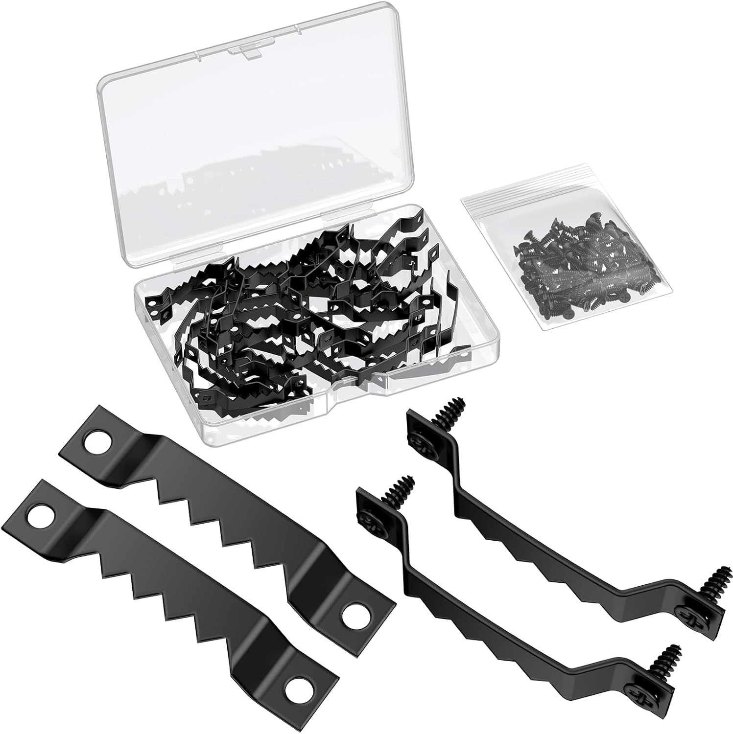 Uniclife 30 Pcs Sawtooth Picture Hangers with Screws, 15 lb Load Heavy Duty Sawtooth Hangers for Paintings Artworks Clocks, Small Picture Hanging Hooks, Picture Frame Hangers, Picture Hanging Hardware