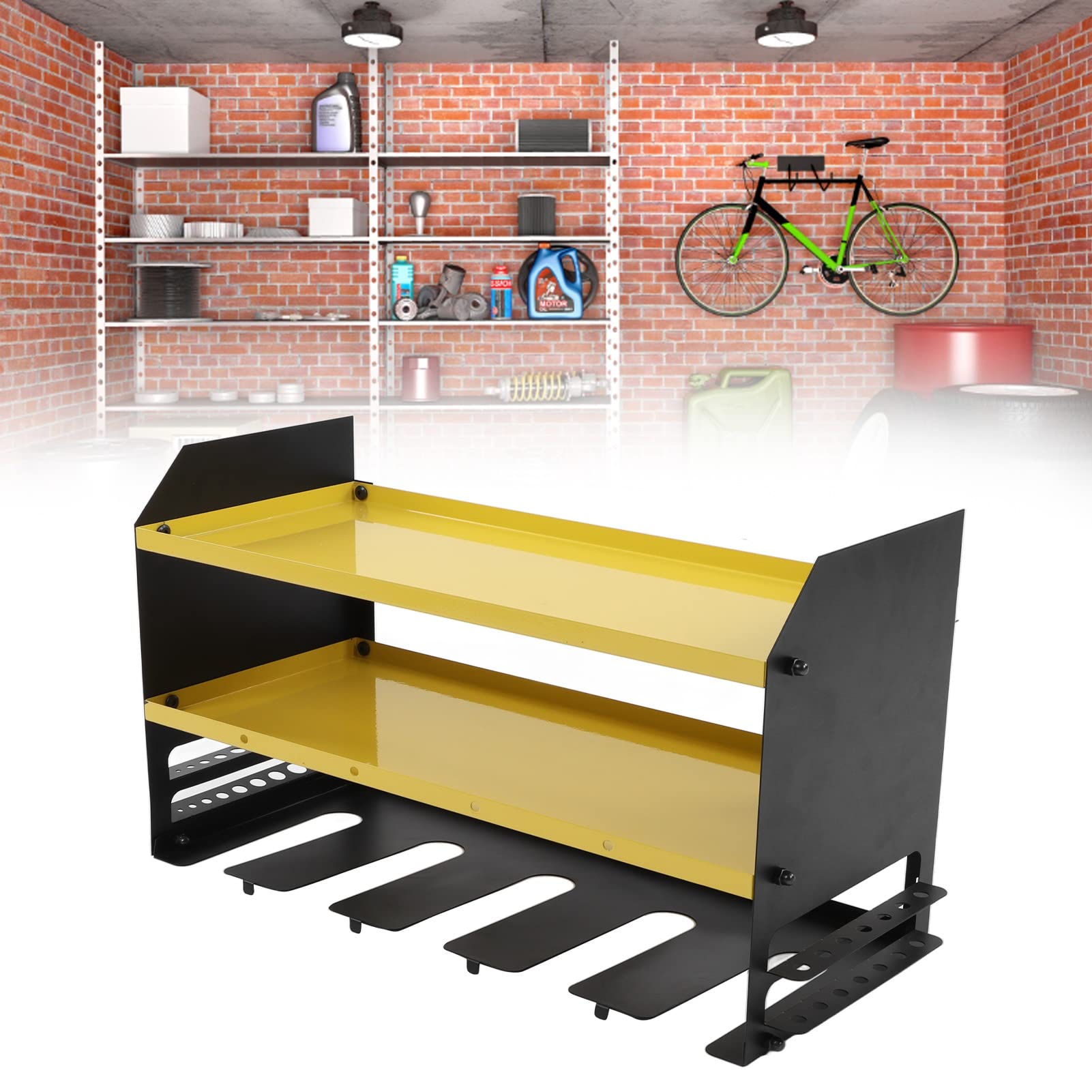 Organizador de herramientas eléctricas, montaje en pared, estante de almacenamiento de herramientas de garaje resistente, soporte para taladro para cobertizo de taller, acero
