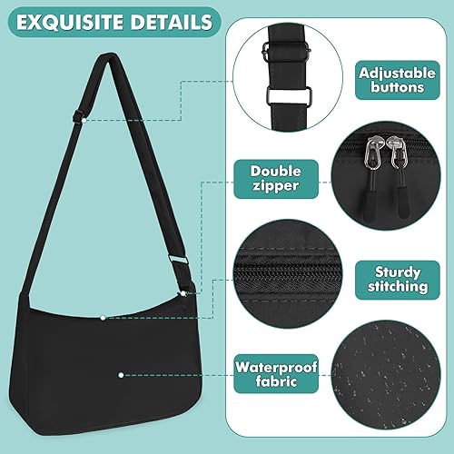 Miniatura 3 de LLYWCM Crossbody Bags for Women Men - Sling Bag - Crescent bag Nylon Crossbody Bags - Belt Bag Cross Body Fanny Pack