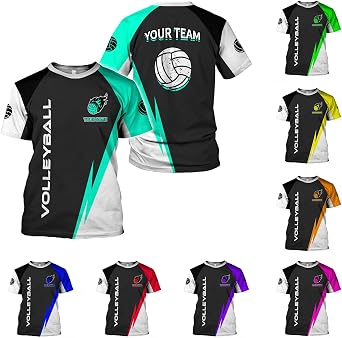 Custom Volleyball Shirts for Men, Volleyball T Shirts for Women, Personalized Name and Number Volleyball Player Clothes Gift