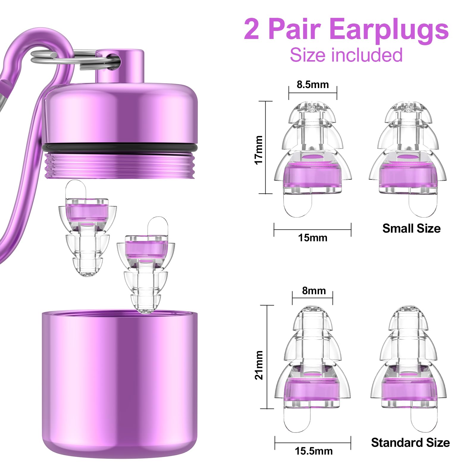 Tapones para los oídos de concierto de alta fidelidad para conciertos, músicos, tapones para los oídos para reducción de ruido, tecnología de filtro avanzada de 24 dB, protección auditiva para