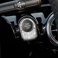 Vista 5 de TOMALL Bling - Cubierta para botón de encendido de motor de automóvil, compatible con Mercedes Benz GLB 2020, anillo de diamantes de imitación