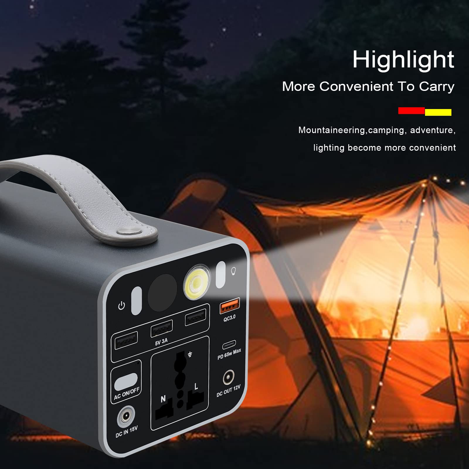 KAOLALI Przenośna stacja zasilająca 180 W, 166,5 Wh/42000 mAh, przenośna stacja zasilająca z generatorami wyjściowymi AC 220 V/50 Hz, do użytku na zewnątrz, na kemping, w podróży