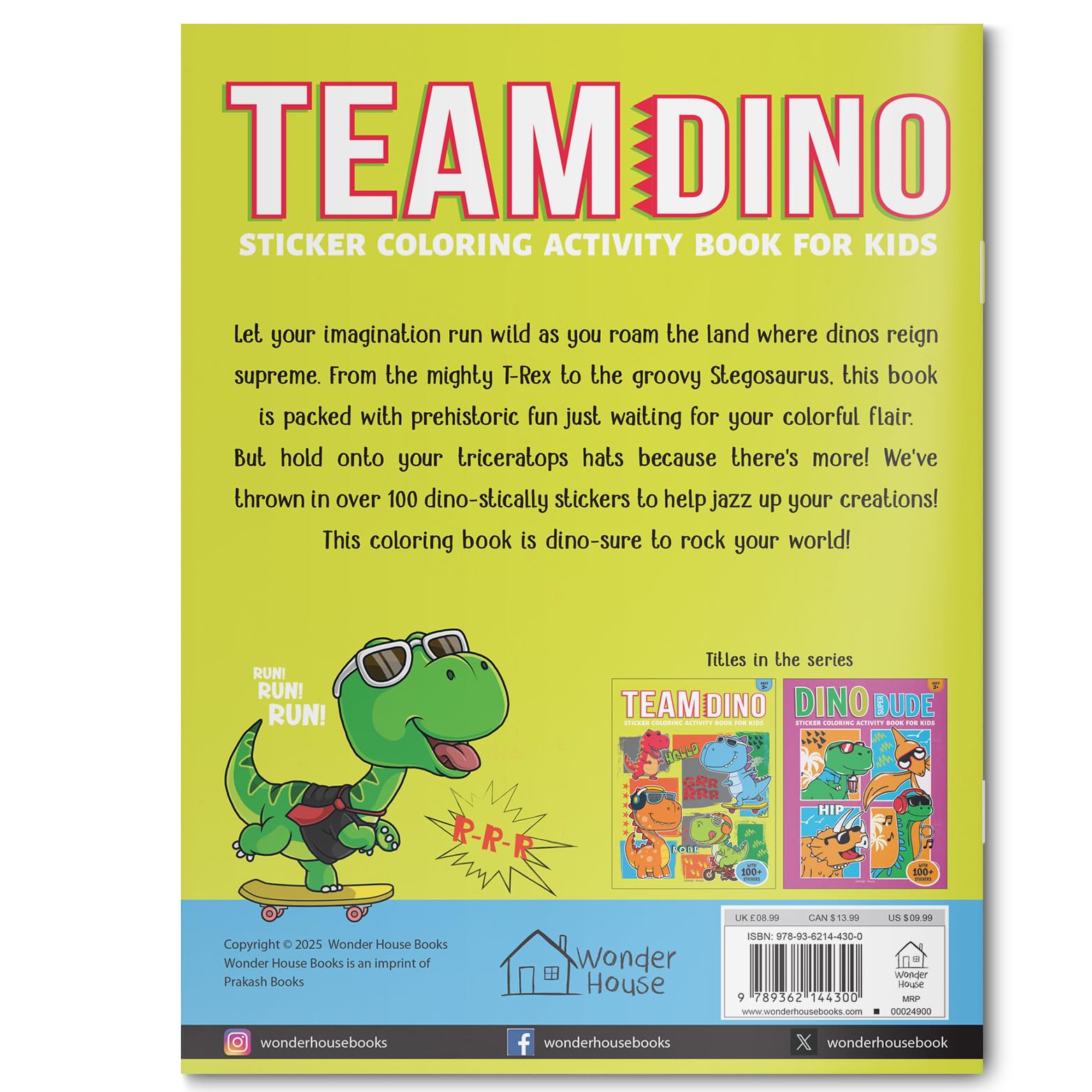 Team Dino Sticker Coloring Book for Kids