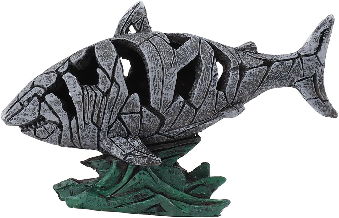 PerGar Shark Resin Tabletop Statue,Shark Sculpture Hollowed Waterproof Resin Shark Decor Shark Statue, Durable 7.3in Long 4.5in Wide Shark Statue for Table Shelf Decoration