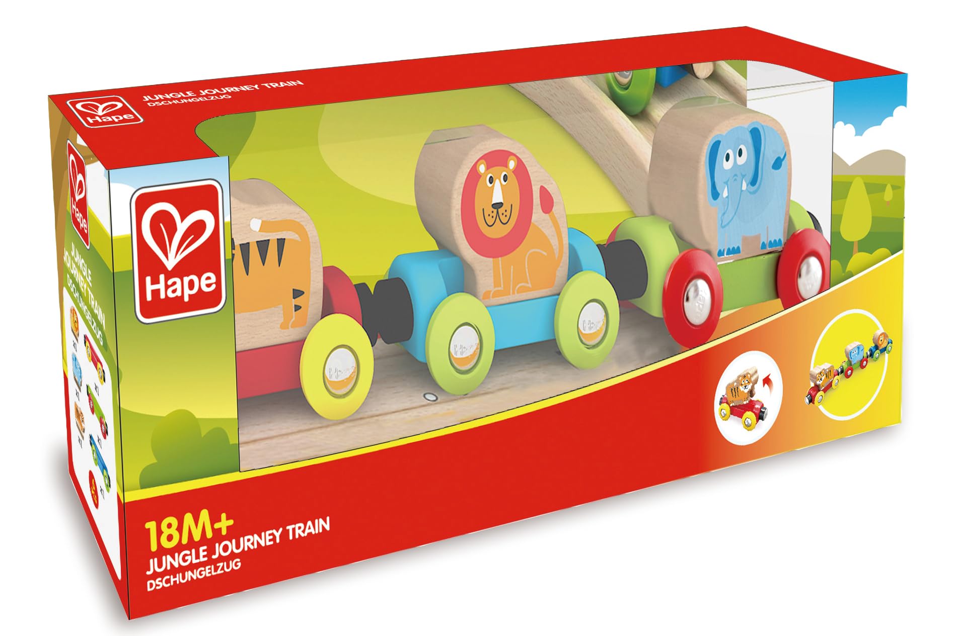 Hape E3807 Jungle Journey Railway Engine - My First Railway - Wooden Train Track Accessories