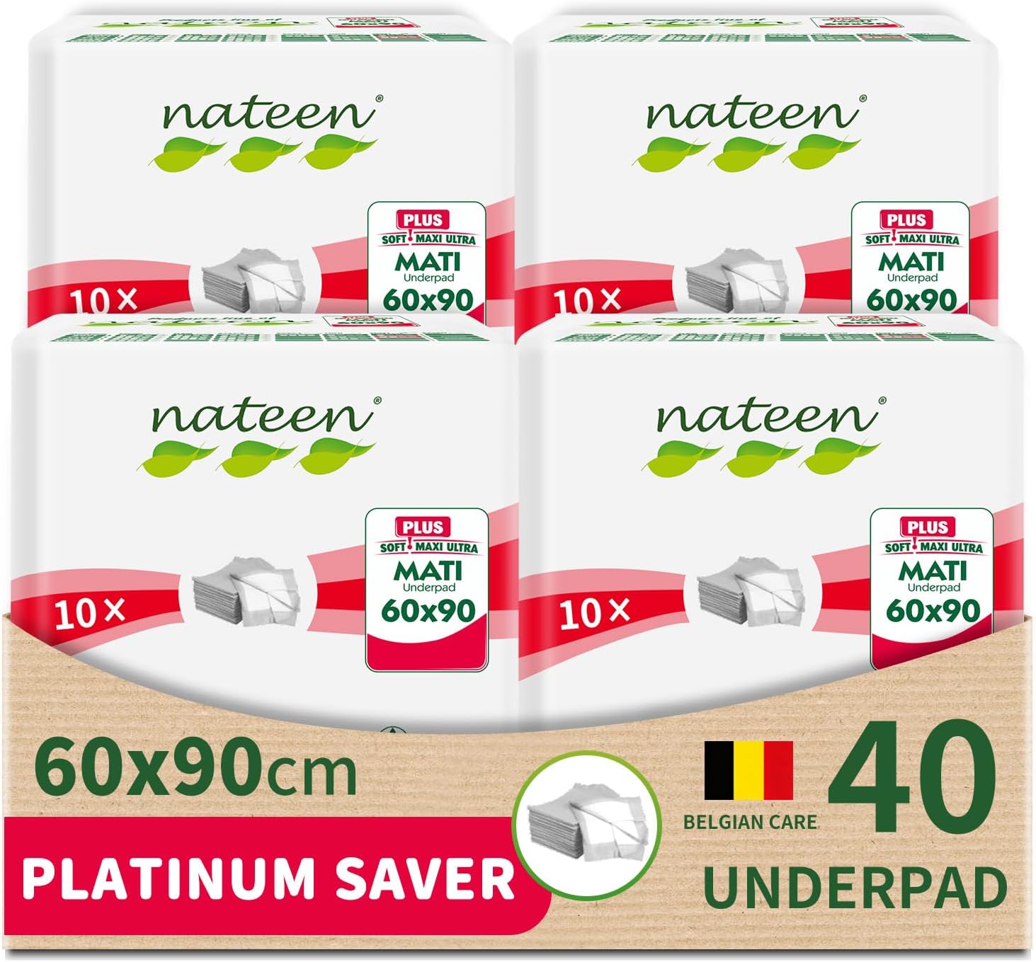 Nateen Disposable Underpads, 60 x 90 cm