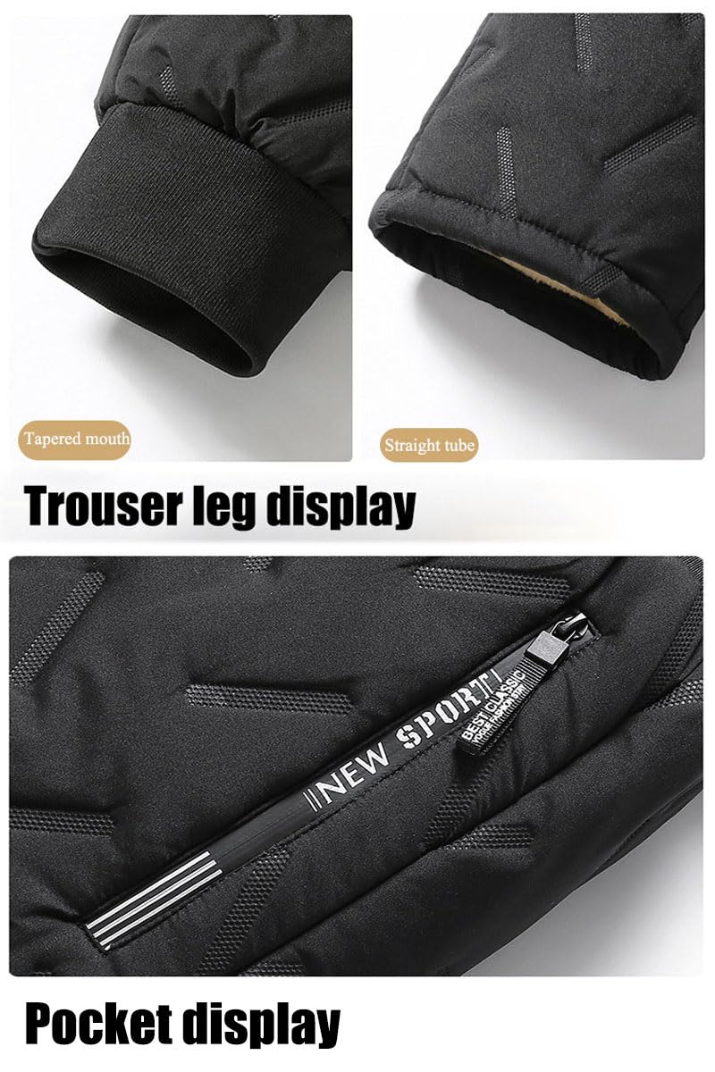 Fleece Thermal-Pants Unisex, Warm Outdoor Casual Pants, with Zipper Pockets, Lightweight Water Repellent — view 3