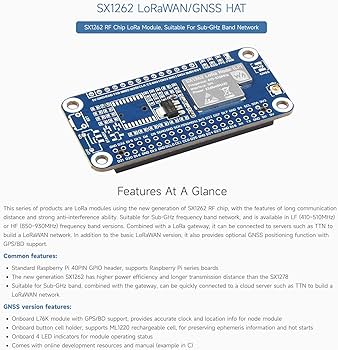 Amazon.com: Waveshare SX1262 LoRaWAN Node Module Expansion Board